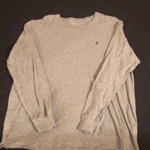 Grey Polo Long Sleeve T-shirt Size Large